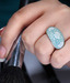 Shimmer Shack Thin Band with Floral Crystal Design Cocktail Ring