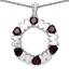 Johareez Circular Garnet Studded Silver Mom Pendant