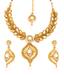 Sia Golden Festive Design Necklace Set With Maang Tika