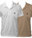 Go Untucked White-Beige Pack of 2 Polo Neck T-shirts