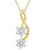 Mi Pearls Dazzling Diamond Studded Gold Floral Pendant