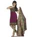 Salwar Studio Plum-Green Printed Art Crepe Unstitched Suit With Dupatta