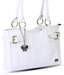 Butterflies White Smooth Finish Handbag