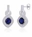 Peora Blue Princess CZ Silver Drop Earrings