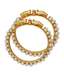 Nisa Pearls Pair of Layered Pearl Golden Bangles