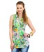 Yepme Jenna Neon Green Floral Print Tunic Top