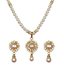 Nisa Pearls Button Pearl & Circular Drop Necklace Set