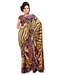 Variation Beige-Black Printed Faux Georgette Saree