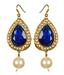 Kshitij Jewels Blue Stone & White Pearl Earrings