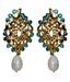 Kshitij Jewels Interwoven Blue AD Studded Drop Earrings