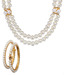 Oleva Two String Pearl Necklace & Pair of Pearl Bangles Combo
