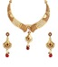 Sia Golden & Maroon Festive Necklace Set
