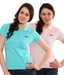 T-Go Teal Blue & Pink Cotton Tees Pack Of 2