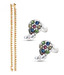 Jewels Of India Multicoloured Stones Anklet & Toe ring Combo