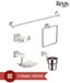 Jwell Stainless Steel Unique Bath Set - 5 Pcs