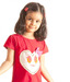 Unamia Red Smiley Sweetheart Top For Kids
