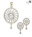 Vatika Ad Studded Wheel Pendant Set