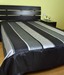 meSleep Dupioni Silk Black Striped Double Bed Cover