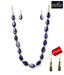 Piebee Leaf Lapis Dark Blue Necklace Set With Free Earrings