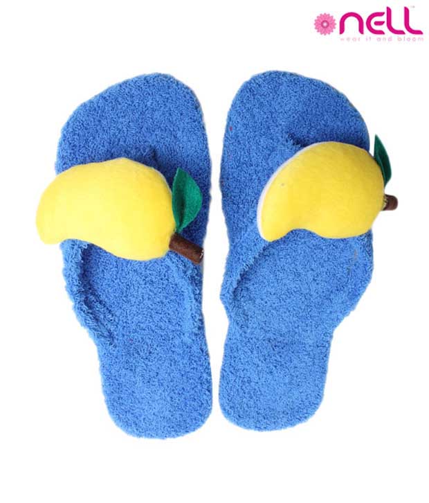 Nell Blue & Yellow Mango Slippers