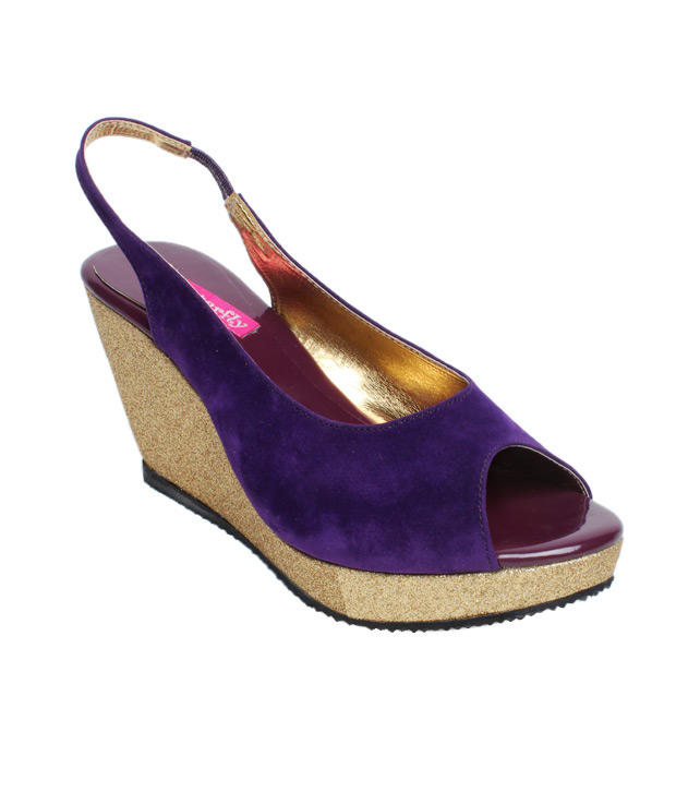Butterfly Elegant Deep Purple Wedge Heel Sandals Buy Women's Sandals Best Price Online Snapdeal