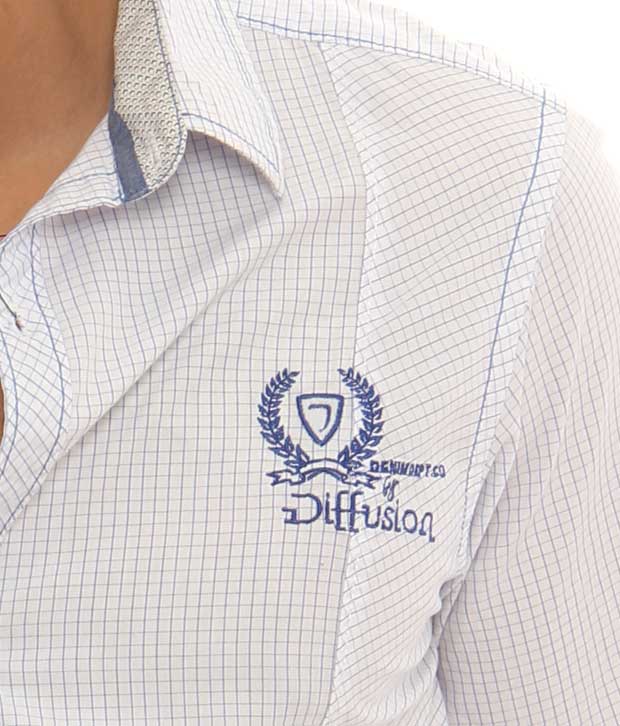 Diffusion White-Blue Shirt-SCD-5004-042-WhiteBlue-Checks