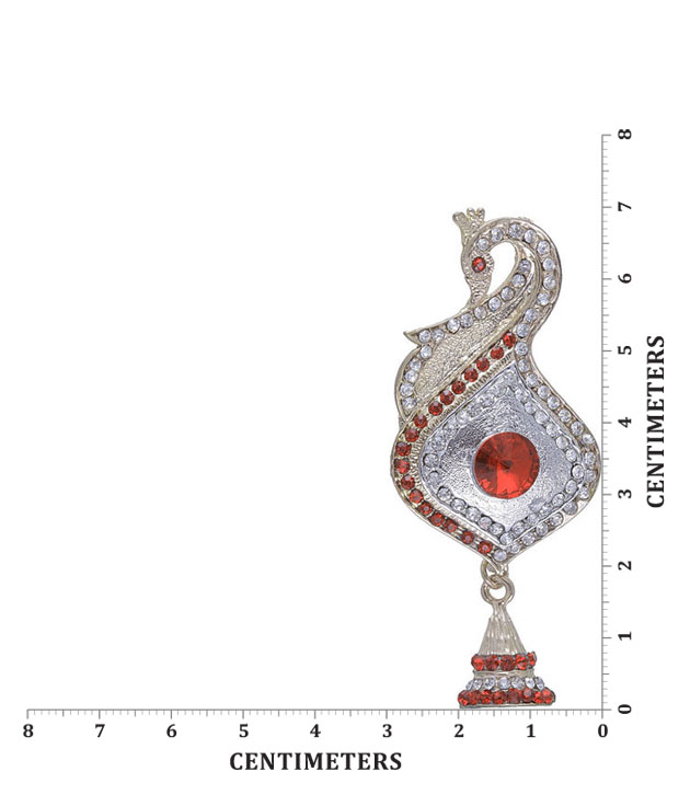 Kriaa Peacock Design Red Earrings