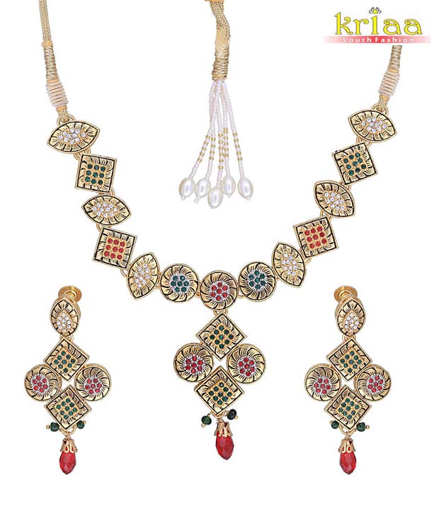 Kriaa Attractive Crystal Necklace Set