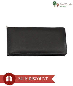 Eco Woods Leathers Cheque Book Holder with Zipper (PI-643) (Pack of 10 pcs)