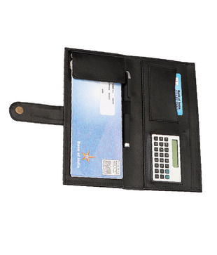 Eco Woods Leathers Cheque Book Holder with Calculator (PI-644) (Pack of 10 pcs)
