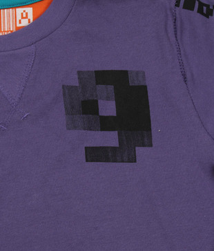 Unikid Purple-Black T-Shirt & Track Pant For Kids