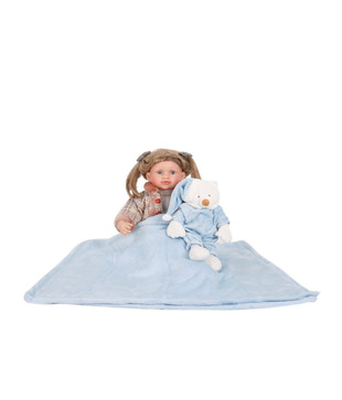 Keona Kidz Blue Baby Blanket & Soft Toy Set