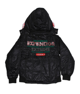 Fort Collins Black & Red Hooded Jacket For Kids