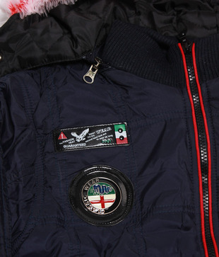 Fort Collins Navy Blue & Red Hooded Jacket For Kids