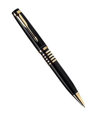Parker Ellipse Black GT Ball Pen + Round Dial Watch Free