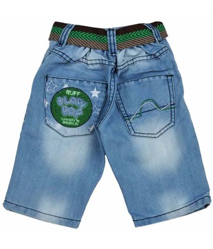 Ruff Light Blue Denim Capri & Belt For Kids