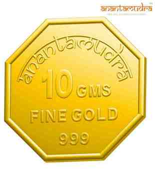 Anantamudra 10g 24 kt Certified Peacock Gold Coin In 999 Purity