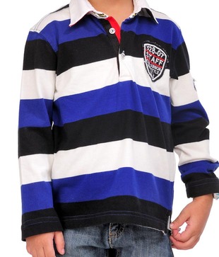 Catmoss Blue & Black Striped T-Shirt