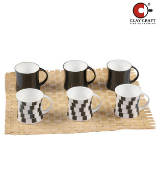 Clay Craft Classy Black & White Mug Set