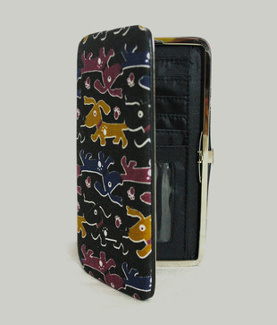 Carry On Bags Black Dog Print Clutch