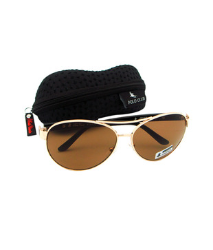 Polo Club Brown Metal Sunglasses