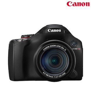 Canon Power Shot SX40 12MP Semi-SLR (Black)(with 4 GB SD Card + Carry Case)