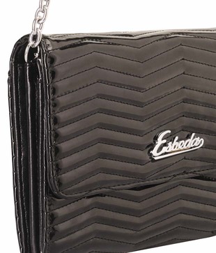 Esbeda Classy Black Wavy Quilted Clutch