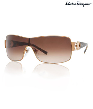 Ferragamo Slicked Brown Sunglasses