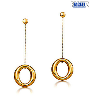Facetz Hanging O Gold Earrings