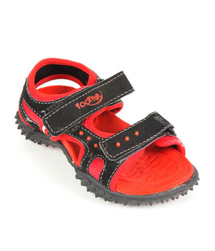 Liberty Footfun Smart Red & Black Sandals