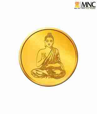 MNC 5 Gm 24kt Hallmarked Lord Buddha Gold Coin With 995 Fineness