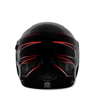 Vega Helmet - Boolean Graphic -  Black Base with Red Graphics
