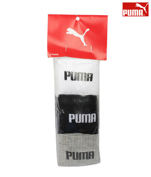 Puma Men's Sport Quarter 3 Pair  Socks Set (White/Black/Grey)