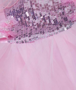 Isabelle Lacy Pink Frock For Kids